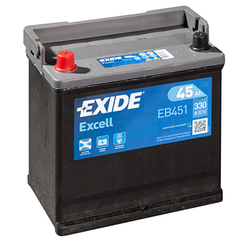 Exide Excell 12V 45Ah 330A, EB451 (220x135x225mm, levá)