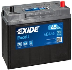 Exide Excell 12V 45Ah 330A, EB456 (237x127x227mm, pravá)
