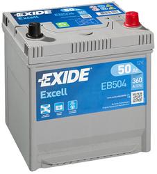Exide Excell 12V 50Ah 360A, EB504 (200x173x222mm, pravá)