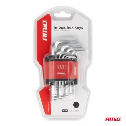 Imbusové klíče CRV 9ks AMIO-01041