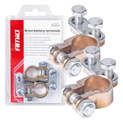 Svorky na autobaterii mosazné 600AMP, 2 ks / blistr