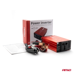 Měnič napětí AMiO 12 V/220V 300W/600W 2xUSB PI03