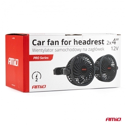 Ventilátor do auta pro opěrku hlavy 2x4" 12V