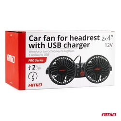 DVOJITÝ AUTOVENTILÁTOR NA OPĚRKU HLAVY AMiO-03009