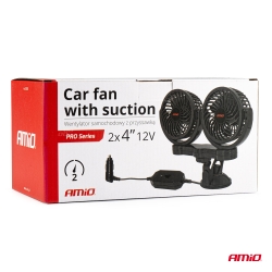 Ventilátor do auta s přísavkou 2x4" 12V
