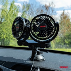 Ventilátor do auta s přísavkou 2x4" 12V