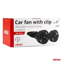 Ventilátor do auta s klipem 2x4" 24V