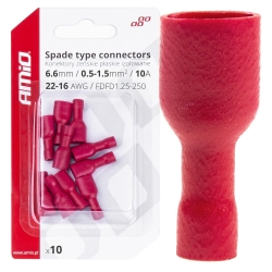 Elektrické konektory izolované – samice (násuvka) 6.6mm 0.5-1.5mm2 10A