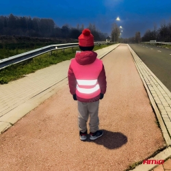 Reflexní vesta dětská růžová AMiO-03987