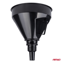 Flexibilní černý univerzální trychtýř se sítkem na kapalné palivo vodu 13,5 cm AMiO-04036