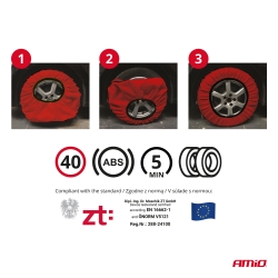 Textilní sněhové řetězy XS EN16662-1 Önorm V5121 2 ks AMIO-04079