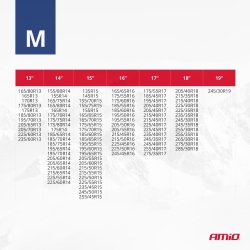 Textilní sněhové řetězy M EN16662-1 Önorm V5121 2 ks AMIO-04081