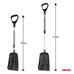 Teleskopická lopata na sníh s hliníkovou čepelí 103cm-131cm AMiO-04152