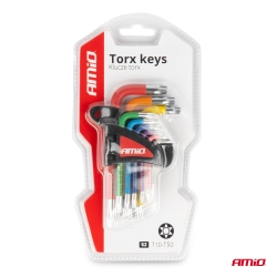 Imbusové TORX klíče z S2 oceli 9ks AMiO-04300