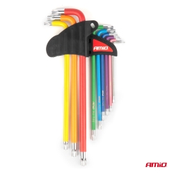 Imbusové TORX klíče z S2 oceli 9ks AMiO-04301
