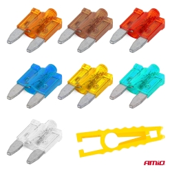 Autopojistky nožové mini s led diodou 10 ks AMiO-04340