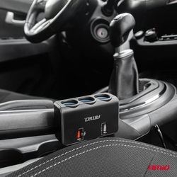 Prodlužovací zásuvka 2x USB0A QC3.0 12/24V 120W 80cm AMiO-04364