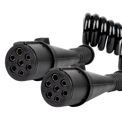 Spirálový kabel TIR 2x 7 PIN typ N 5m 24V AMIO-04380