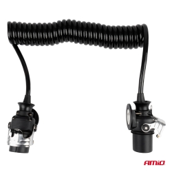 Spirálový kabel TIR 2x 7 PIN typ EBS 5m 24V AMIO-04383