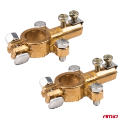 Svorky na autobaterii mosazné 800AMP, 2 ks / blistr AMIO-04390