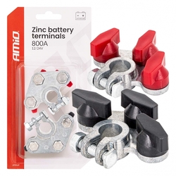 Svorky na autobaterii zinek 800AMP, 2 ks / blistr AMIO-04391
