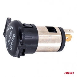 Přídavná elektrická zásuvka s klapkou 250 W 12 V 24 V AMiO-04434