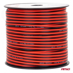 Vodič reproduktoru dvoužilový CCA 2x1mm2 100m 5A AMiO-04458