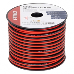 Vodič reproduktoru dvoužilový CCA 2x2.5mm2 50m 12.5A AMiO-04460