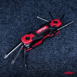 Torx klíče, skládací, 8ks, CRV AMiO-04789