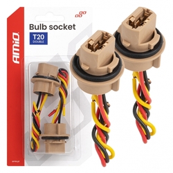 Objímka žárovky T20 LED 12V W21/5W WY21/5W W3x16q 7443 2ks AMiO-04834