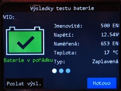 Exide EBT965P, Profesionální tester analyzátor baterie s tiskárnou