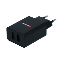 Swissten Síťový adaptér Smart IC 2x USB 2,1A černý
