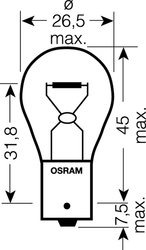 OSRAM 24V P21W (BA15s) 21W standard (10ks)
