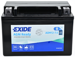 Exide AGM12-7.5, 12V 8Ah 120A (150x87x105mm) JIS: