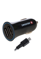 Swissten CL adaptér 2x USB 2,4A + kabel micro USB