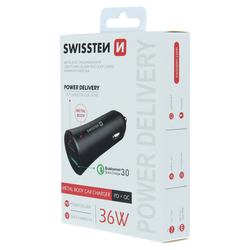 Swissten CL adaptér USB-C + USB 3.0 Quick 30W METAL BLACK