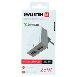 Swissten Síťový adaptér QC3.0 18W bílý