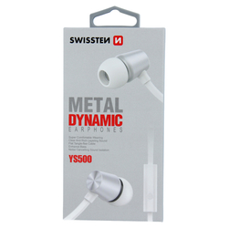 Swissten Sluchátka EARBUDS DYNAMIC YS500 SILVER/WHITE