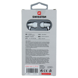 Swissten Sluchátka EARBUDS DYNAMIC YS500 SILVER/WHITE