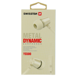 Swissten Sluchátka EARBUDS DYNAMIC YS500 GOLD