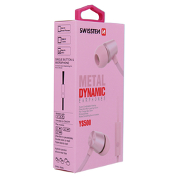 Swissten Sluchátka EARBUDS DYNAMIC YS500 PINKGOLD