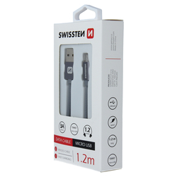 Swissten Datový kabel textilní USB / micro USB GRAY 0,2-2,0