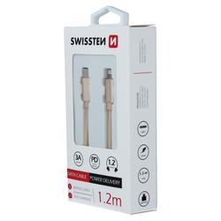 Swissten Datový kabel textilní USB / LIGHTNING GOLD 0,2-2,0m - kopie