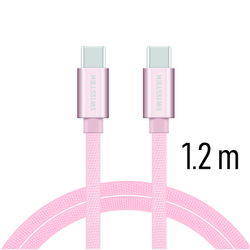 Swissten Datový kabel textilní USB-C / USB-C ROSEGOLD 1,2m