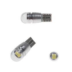 LED T10 bílá, 12V, 2LED/5730SMD s čočkou