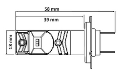 CSP LED H7 bílá, 12-24V, 30W