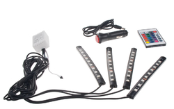 LED podsvětlení podvozku RGB 12V, IR, 4 pásky