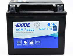 Exide AGM12-10, 12V 10Ah 150A (150x87x130mm) JIS: YTX12-BS