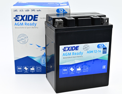 Exide AGM12-14, 12V 12Ah 210A (134x89x164mm) JIS: YTX14AHL-BS