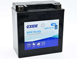 Exide AGM12-16, 12V 16Ah 170A (150x90x160mm) JIS: YTX16-BS